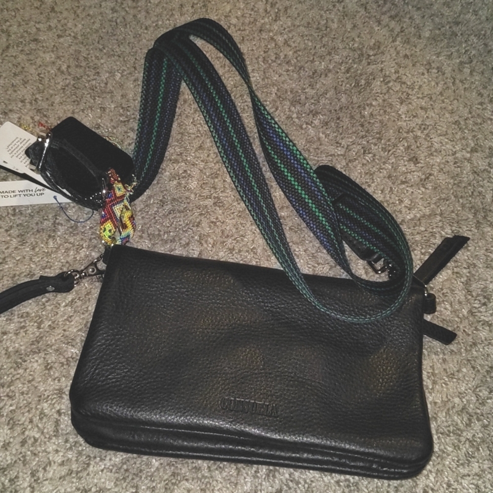 Black Consuela Uptown Crossbody Wallet Purse